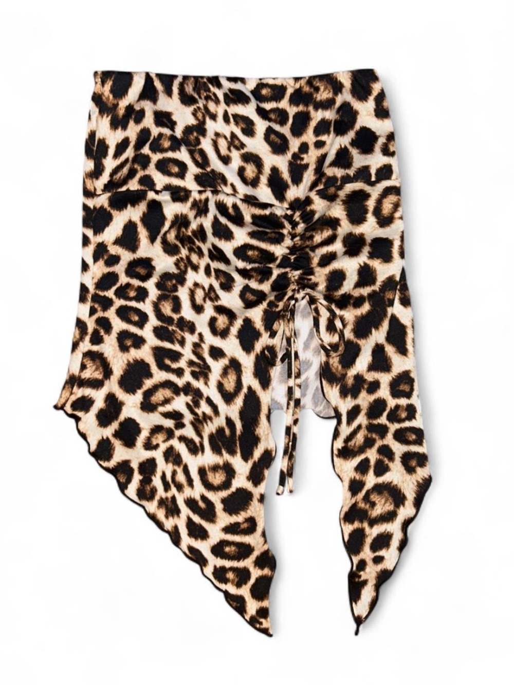 Asymmetrical Leopard-Print Blouse in Brown